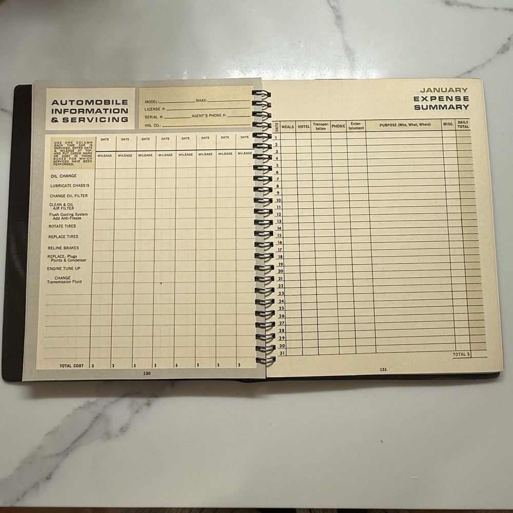 Vintage 1978 Desk Diary‎ Calendar– Embossed Faux Leather Cover – Birds & Wheat - Picture 5 of 13